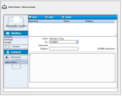 writing an email on OffenderConnect