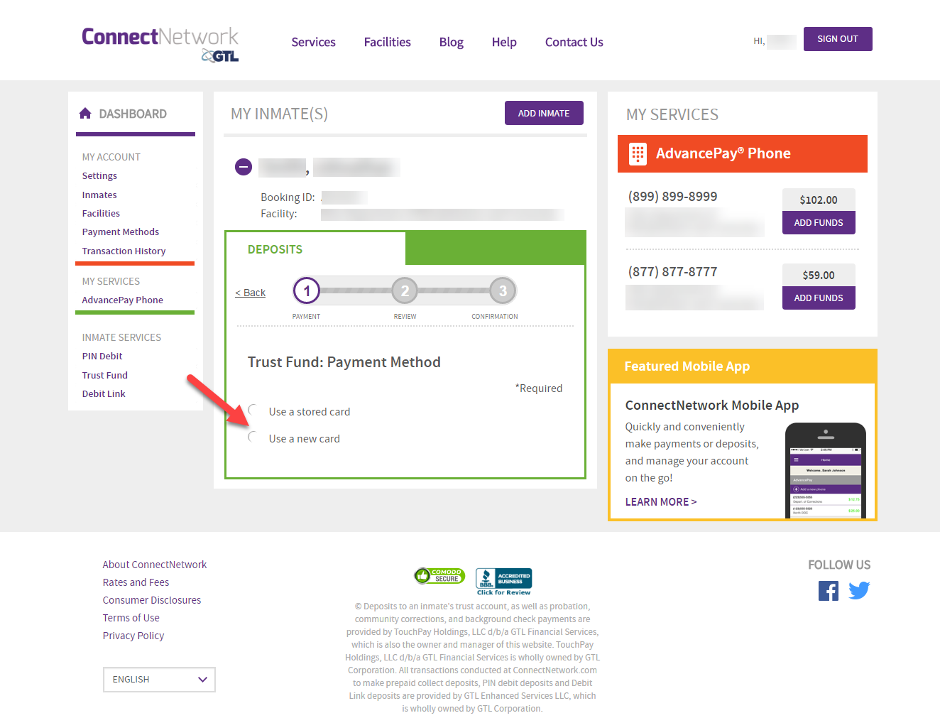 Select payment preference